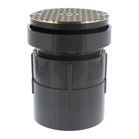 Jones Stephens 4in LevelBest Complete Pipe Fit Cleanout System, 3-1/2in Plastic Spud, 5in Nickel Bronze Round Cover C59250